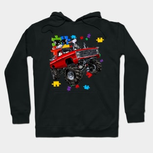 Monster Truck Autism Awareness Puzzle Piece Hoodie